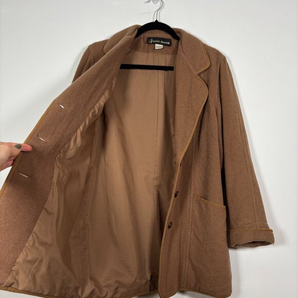 Vintage Alpaca Wool Coat Blazer Camel Old Money Quiet Luxury Preppy Size Medium - Picture 3 of 10